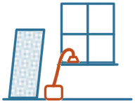 Flyscreen and window tracks being vacuumed